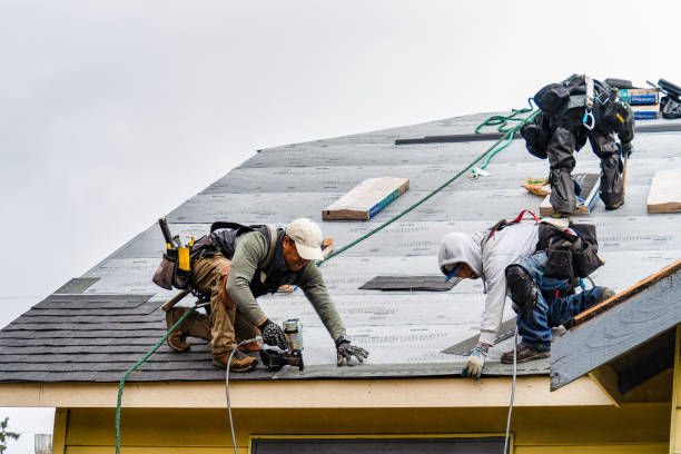 Professional Gutter Installation technician working in Hope, ND